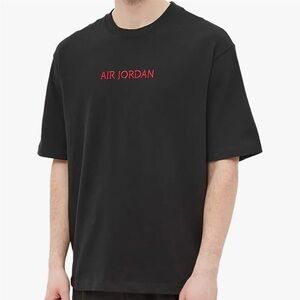 Nike Air Jordan Black Tee with Red Logo Size L